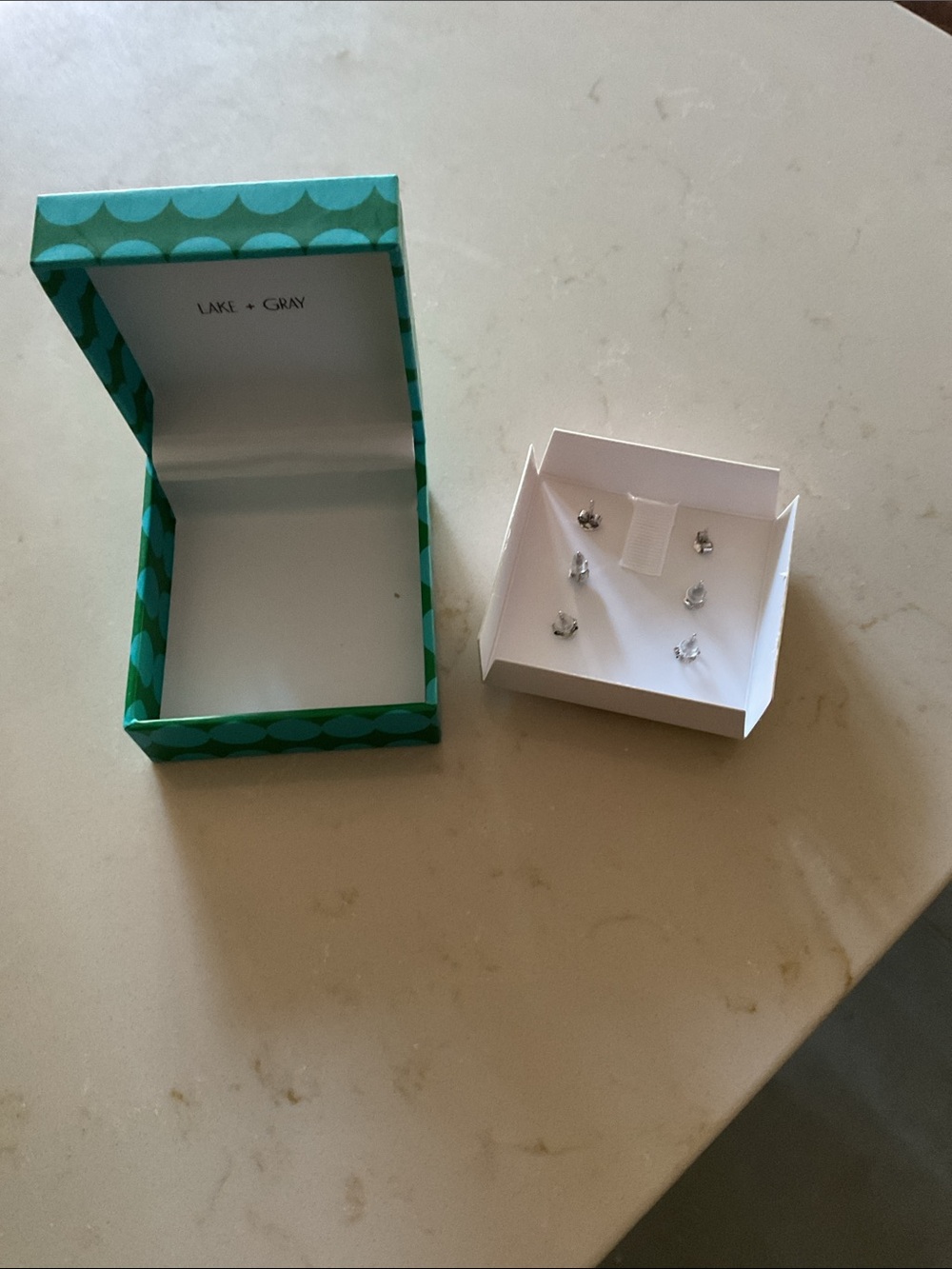 Lake + Gray 925 Sterling Silver Cubic Zirconia Stud Earrings Set of 3 NIB - Picture 3 of 4